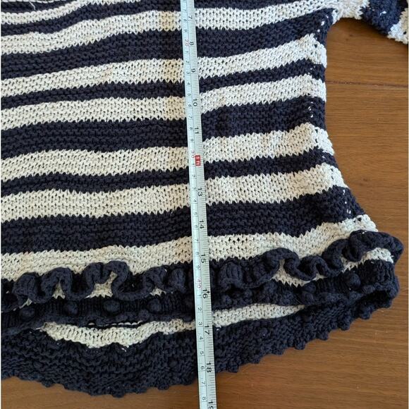 Apiece Apart Cotton/Linen Knit Striped Scoop Neck Long Sleeve Sweater, size S - Picture 6 of 8